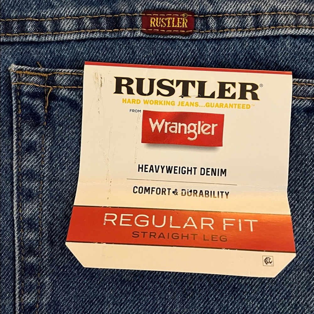 Wrangler Rustler Regular Fit straight fit Denim Jeans - Picture 3 of 4